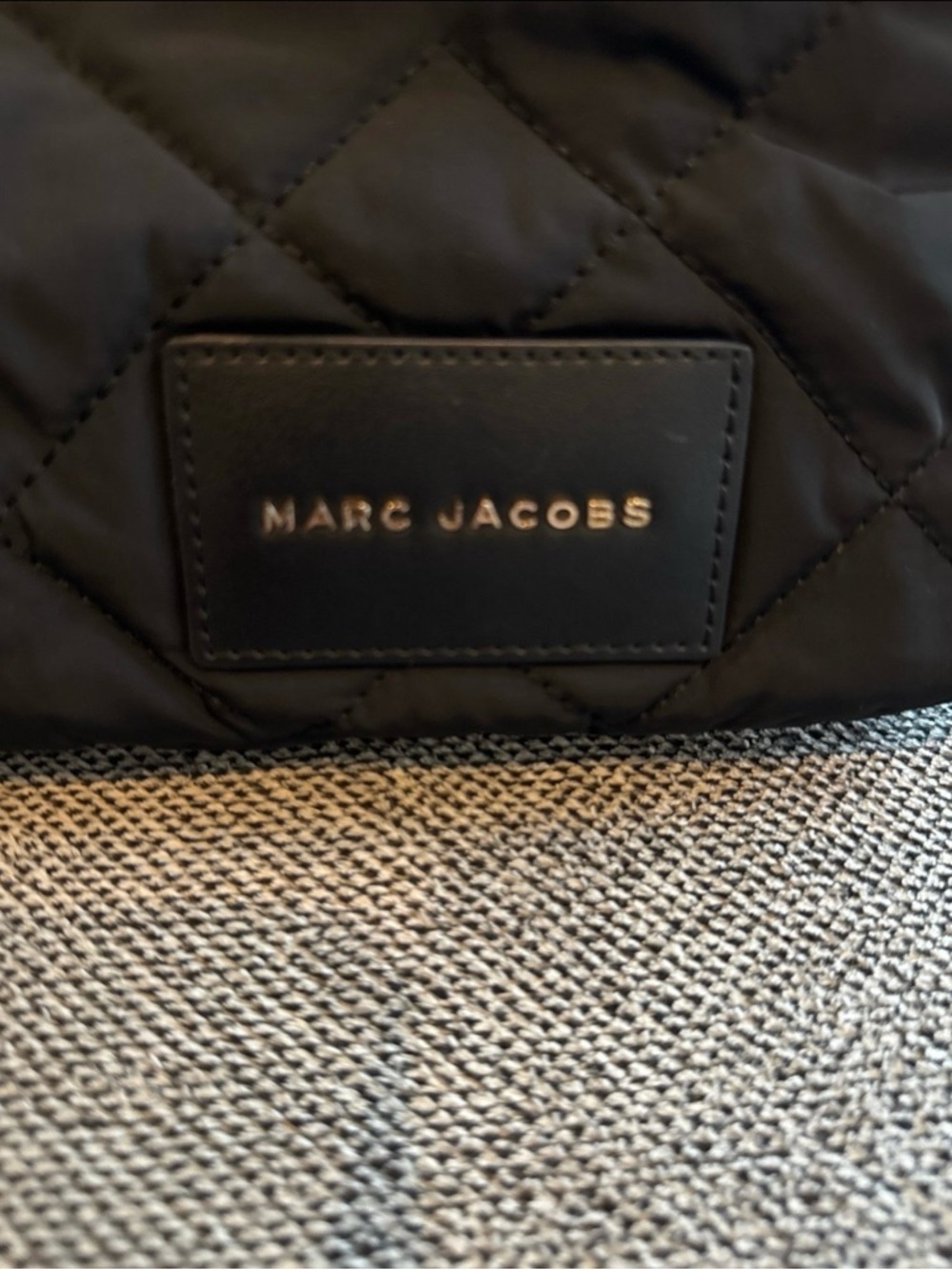 Marc Jacobs Black Quilted Nylon Crossbody with Striped Strap - Picture 2 of 4